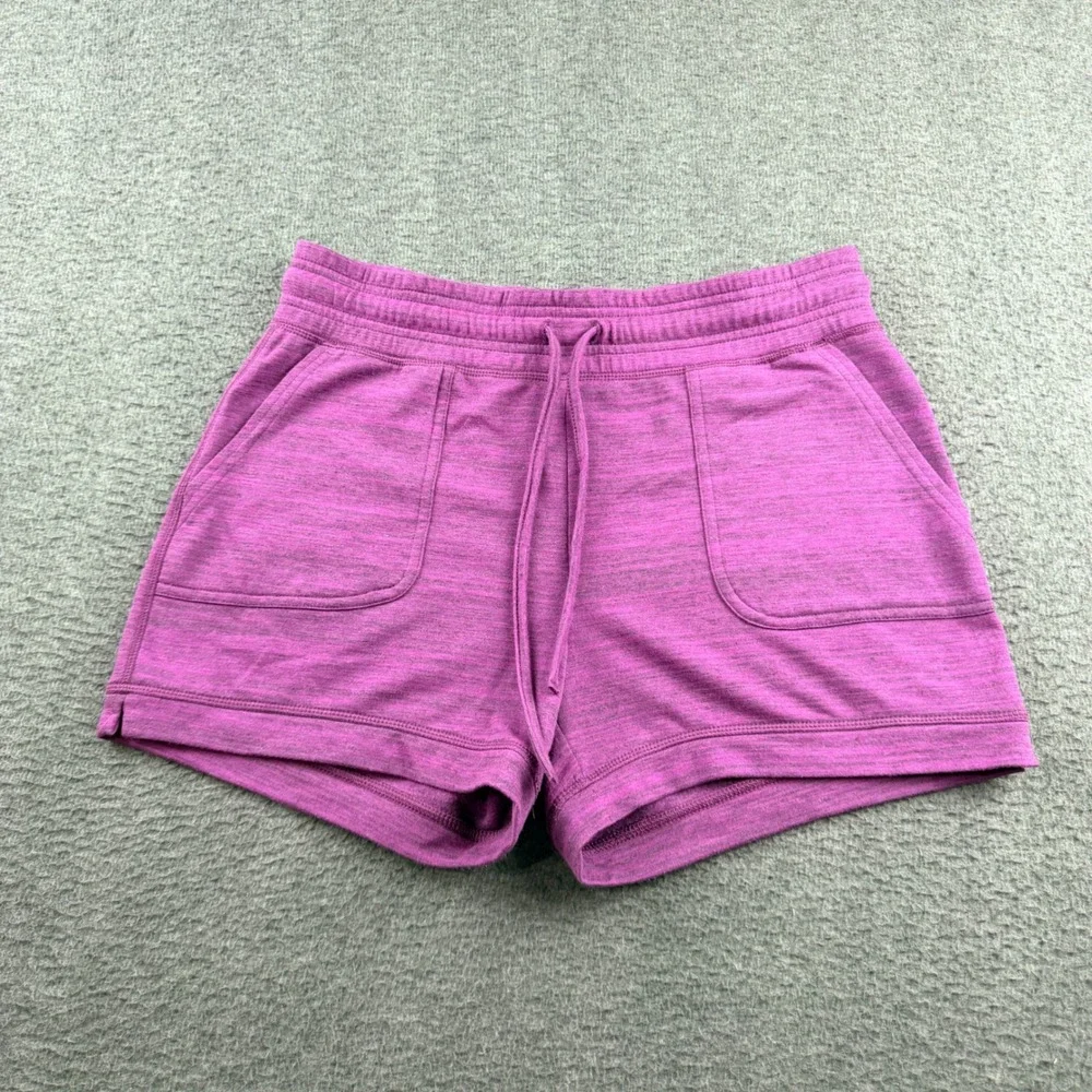 32 Degrees Cool Ladies Fleece Short Heather Purple Women's S Drawstring Pockets